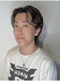 センターパート韓国ウルフカルマパーマダウンパーマコンマバング