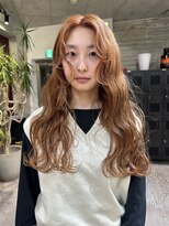 ヲタク(wotaku.)&nbsp;オレンジベージュアプリコット暖色カラー春カラーロング