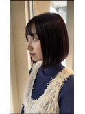 ナチュラルボブ×丸みボブ×ボルドーカラー