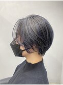丸みショート ネイビーカラー ショートボブ