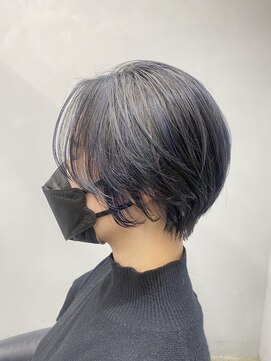 エトラ 渋谷店(etora) 丸みショート ネイビーカラー ショートボブ