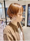 マッシュショート/ショートヘア/ベージュ/髪質改善