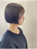 ボブ 透明感カラー ダークブラウン