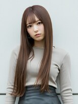 ファクトリーファイブ(Factory5)&nbsp;小顔レイヤーロングベージュ20代30代40代くびれ韓国ヘア