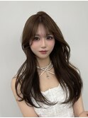 韓国ヘア　2wayバング  レイヤーカット くびれヘア  顔周り