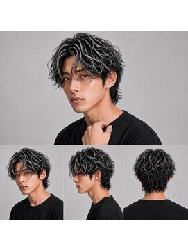 メンズ サロン ドット トウキョウ 町田店(men's salon dot. tokyo) ハイライト×波巻きツイスパmix