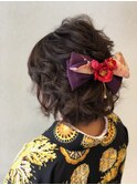 卒業式　袴　ヘアアレンジ　ハーフアップ