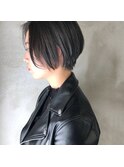 前下がりショート&暗髪グレー