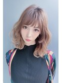 フリンジウェーブのミディアムに厚め前髪♪藤沢2