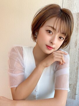 アフロート ディル(AFLOAT D'L) 20代30代40代大人可愛い 小顔 丸みショートボブ ベージュカラー