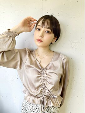 ヴェイン 渋谷(vain) マッシュショートボブ/フェザーバング/カーキグレージュ/前髪