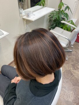 美容室ノザキ(NOZAKI) グレーカラーとハイライト