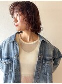 [高塚]切りっぱなしボブパーマくるくるパーマ無造作ウルフボブ
