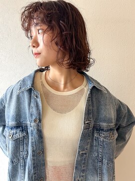 メルト 吉祥寺(melt) [高塚]切りっぱなしボブパーマくるくるパーマ無造作ウルフボブ