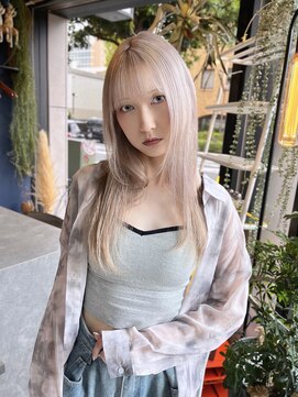 リノショアーズ 日本大通り店(RINOSHORES) ロングレイヤーペールホワイトベージュミルクティー20代.30代