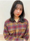 大人可愛い小顔くびれボブダークアッシュグレージュブリーチなし
