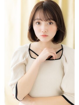 カバーヘアアンドスパ ブリス 浦和(COVER HAIR&SPA bliss) グレーベージュワンカール艶感ストレート小顔ボブZ浦和20代30代