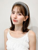 くびれヘアアプリコットオレンジ夏ヘアハイライトカラー