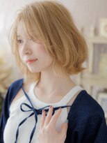 カバーヘア ブリス 北浦和(COVER HAIR bliss) ブリーチオンカラー金髪ニュアンスパーマボブA0北浦和20代30代