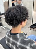 MEN’S HAIR/ブルーブラック/フェザーパーマ/稲毛駅