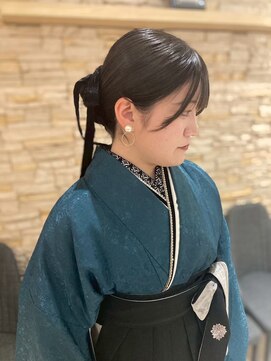アロマ ヘアー ルーム 新宿店(AROMA hair room) 成人式/卒業式セット☆編み込みアレンジ/シニヨン/和装/袴/上品