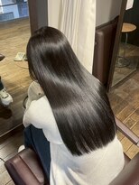 エクファ ヘア シェリル 草津 南草津店(ex-fa hair cherir) ミルクティーブロンド/ダークブルー/デジタルパーマ/南草津