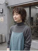 新宿若松河田曙橋オン眉ショートウルフパーマ20代30代40代