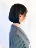 【yuka】ダークブルーアッシュ×前下がりボブ