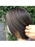 マットブラウン×バレイヤージュ×ボブ