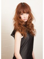 クラク 笹塚店(KURAKU) 小顔カットモテ髪ココアベージュふんわりカール薄めバング美髪