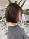 斜めバンググレージュカラーデザインカラーシルキーベージュ