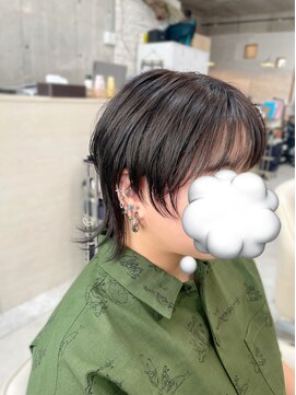 ラストーリア(La storia) 顔まわり◎マッシュウルフ ネイビーブラック 韓国