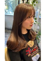 アドール(ADOR) #お顔周りカット#ゆるふわロング#ダブルカラー