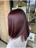 ダブルカラーピンクベージュベージュカラーケアブリーチレイヤー