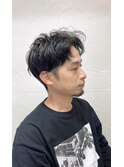 センターパート　ハンサムショート　モテる黒髪　パーマ