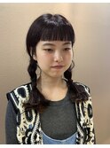 かわいい印象のオン眉ヘアー/ Aujua treatment