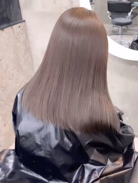 シェーン 仙台駅広瀬通店(schon) ブリーチなしダブルカラー／グレージュ／赤みなし