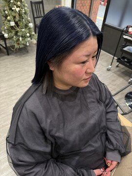 ココット 京橋店(cocotte) 艶髪ダークネイビー×インナーグレージュカラー