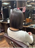 切りっぱなしボブ×グレージュカラー×似合わせカット♪