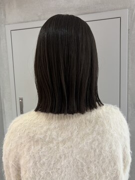 ヨーク(YOKE) 【YOKE】オリーブグレージュ結べるボブこなれミディネビージュ