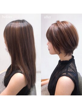 ネイロ 錦糸町(NeiRo) 魅力倍増カールセミディシアーカラーダークアッシュショートヘア