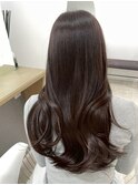 桑名ロングレイヤーカットロングヘアピンクブラウンカラー韓国