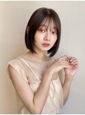 【ナチュラルヘア】ボブ顔まわりレイヤー　★薄め前髪