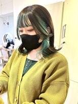 ラウ 門前仲町(Lawu) 【Lawu門前仲町】インナーカラー/グリーン