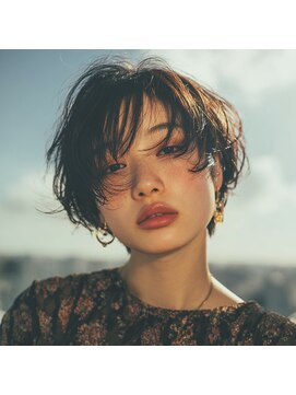 バイエイト(X８) ミニボブ小顔暗髪切りっぱなしボブ