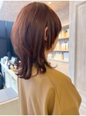 福山市美容室Caary艶感！赤みブラウンカラーウルフスタイル