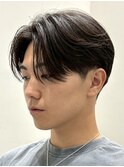 毛流れセンターパートニュアンスパーマカルマヘアメンズパーマ