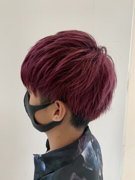 アイコニック 長久手店(ICONIQ) メンズ★マッシュ/ツートン/バイオレットレッド×ブラック