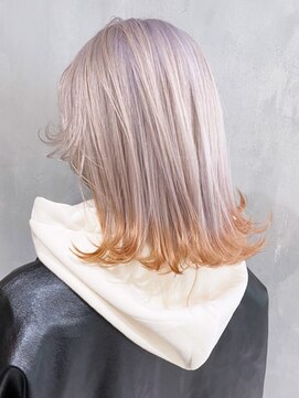 アルバム 渋谷パルコ(ALBUM) 袖カラーオレンジミディアム_グレージュカラーボブ_ba325061