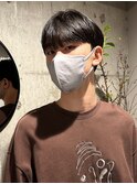 韓国風メンズシースルーマッシュダウンパーマ(表参道原宿)